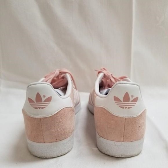Adidas Women's Size 6 Pink/White Suede Leather Sneaker Shoes BA9600 - Picture 6 of 9